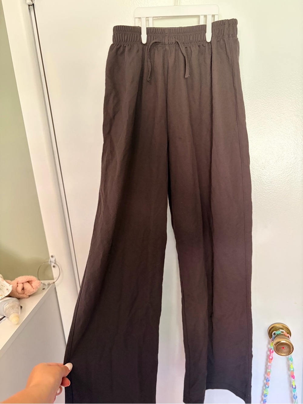 Zara Kids Casual Wide-Leg Drawstring Pants - Brown
